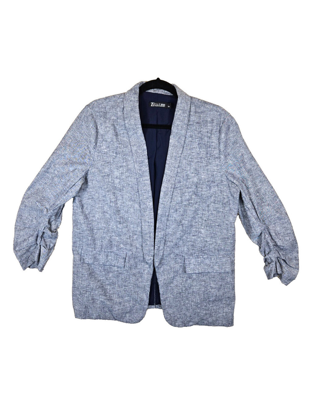 7th Avenue Design Studio Womens L Light Gray No Button Blazer